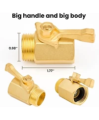 Twinkle Star Brass Shut Off Valve Garden Hose Heavy Duty Connector Type A