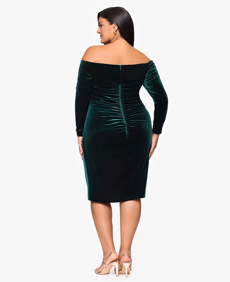 Xscape Plus Off-Shoulder Short Dress