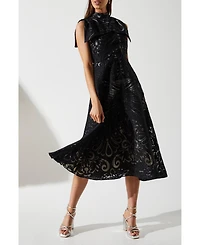 Coast Women's Bow Sleeve Jacquard Dress