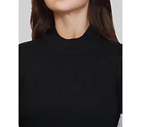 Dylan Ryan Junior's Flocked Flower Mock Neck Dress