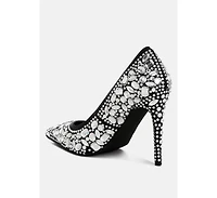 London Rag Womens Iceout Diamante & Rhinestone Embellishments Pumps