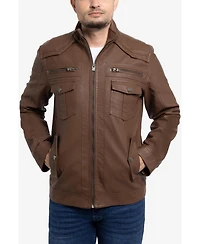 Xray Men's Utility Jacket With Faux Shearling Lining