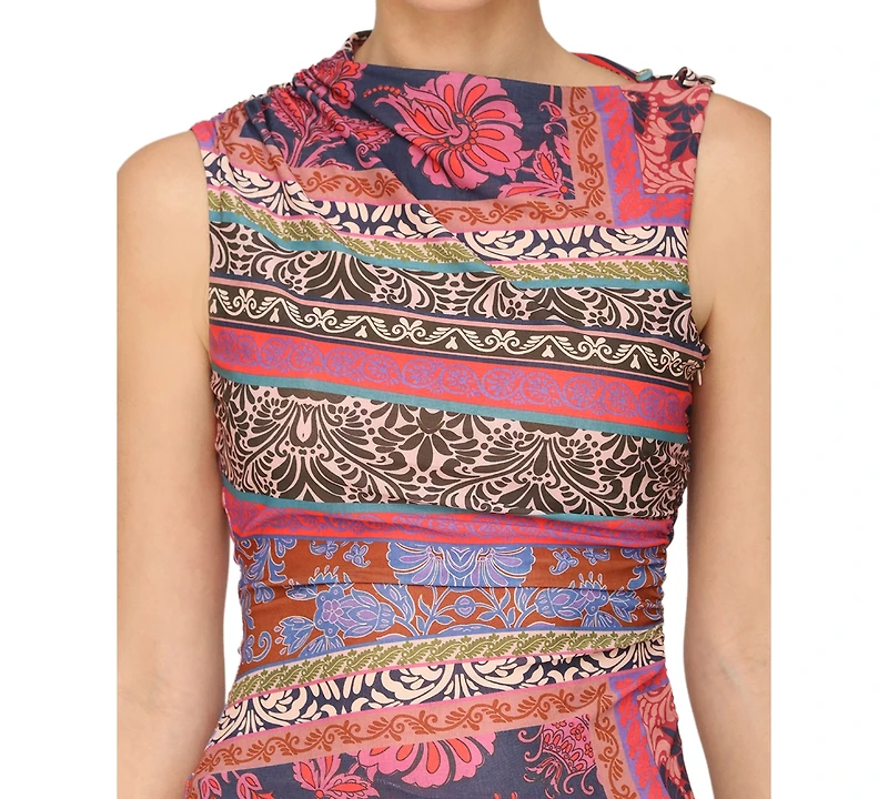 Avec Les Filles Women's Sleeveless Asymmetrical Mini Dress