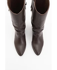 Forever & Always Shoes Teodora Leather Block Heel Boot (Women)