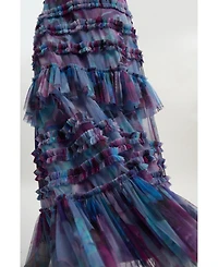Karen Millen Women's Tulle Layered Halter Neck Maxi Dress