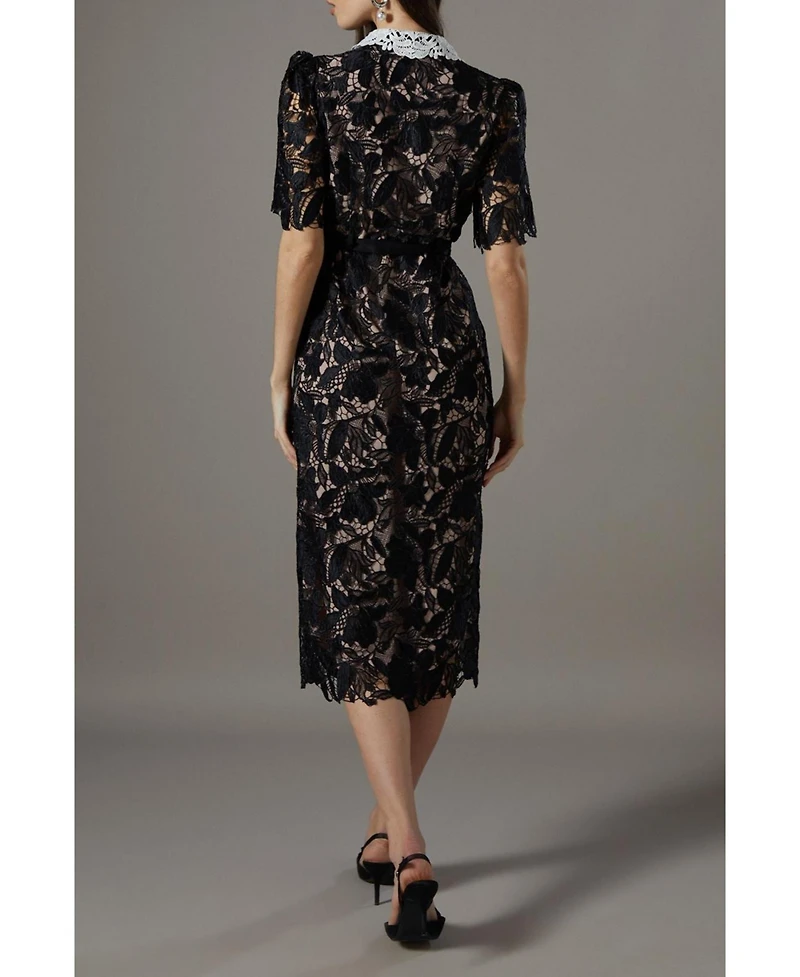 Coast Women's Short Sleeve Lace Shirt Dress