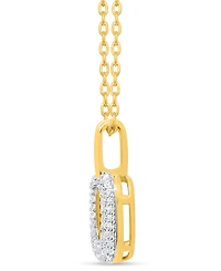 Macy's White Diamond Pendant Necklace (1/4 ct. t.w.) in 14K Gold Plating with Sterling Silver