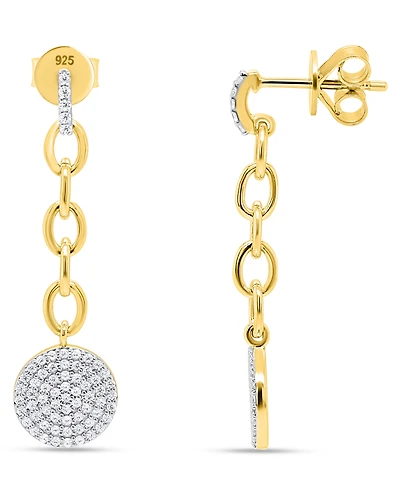 Macy's White Diamond Drop Earrings (1/2 ct. t.w.) in 14K Gold Plating with Sterling Silver