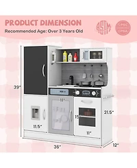 Sugift Pretend Play Kitchen with Utensils for Kids Aged 3+