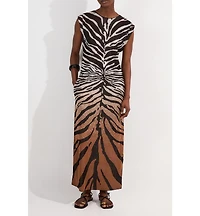 Karen Millen Women's Jacquard Zebra Print Slinky Maxi Dress