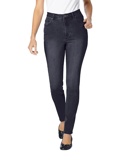 Woman Within Women's Tall Slim-Leg Stretch Comfort Denim Five-Pocket Jeans