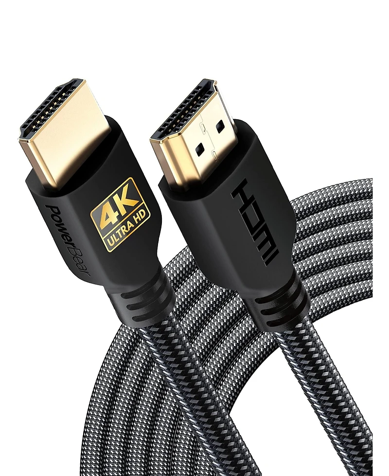 Powerbear Hdmi Cable 2-Pack High Speed Braided Gold Connectors for Tv Laptop Console