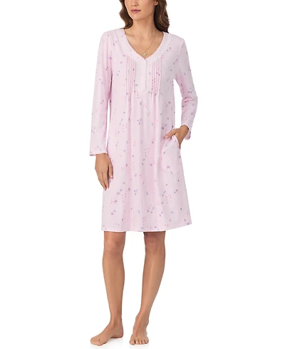 Eileen West Women's Floral Long Sleeve Night Gown