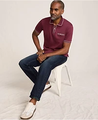 Lands' End Men's Short Sleeve Tipped Welt Pocket Supima Polo