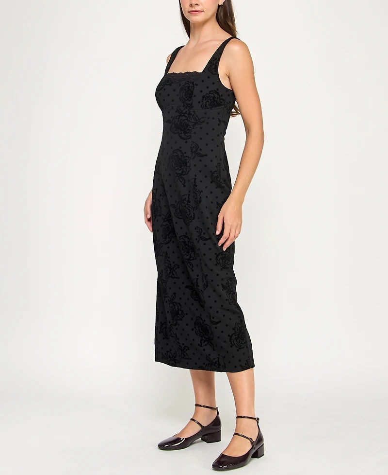 Row A Women's Sleeveless Flocked Dress