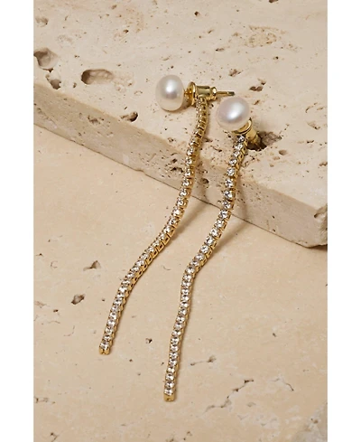 Untamed Petals Ventana Crystal Chain Earrings