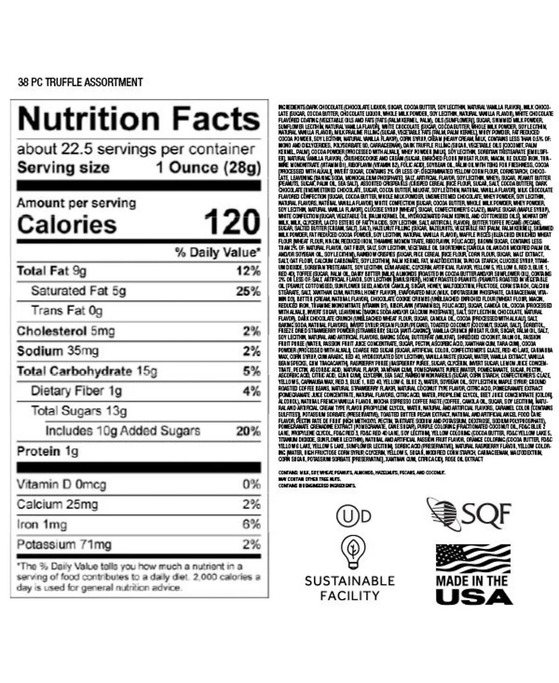 Astor Chocolate Holiday Grand Elite Truffle Cup Gift Box, 38-Pc.