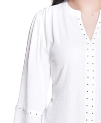 Ny Collection Women's V Neck Long Sleeve Knit Top