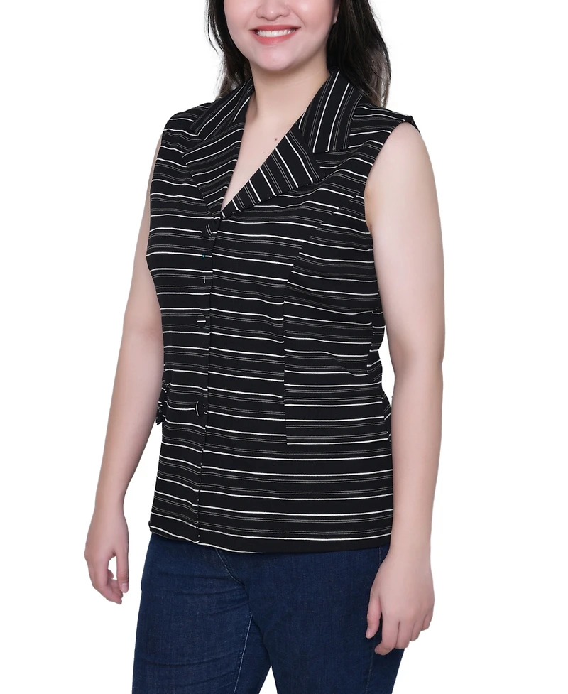 Ny Collection Women's V Neck Sleeveless Scuba Vest