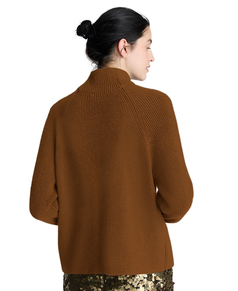 Kenneth Cole Women's Mock Neck Raglan Sweater