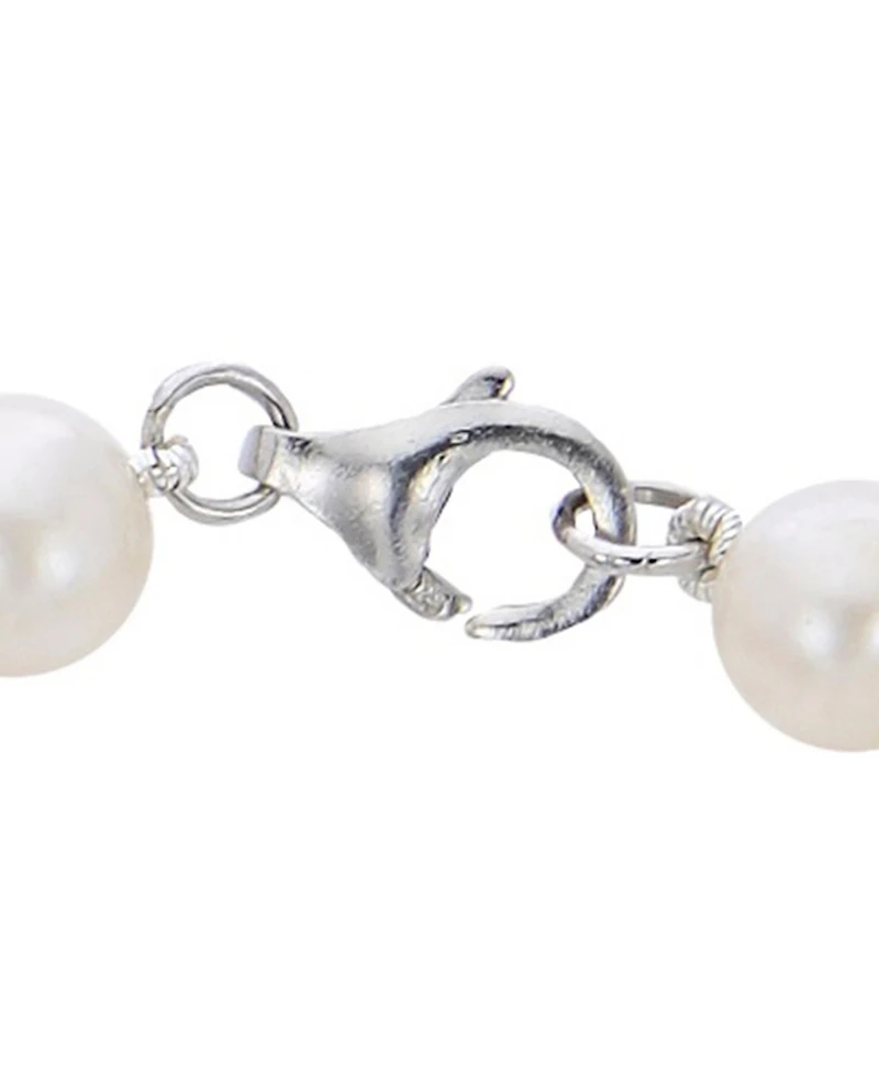 Macy's Cultured Freshwater Pearl (7-8mm) with Brilliance Beads Bracelet in Sterling Silver