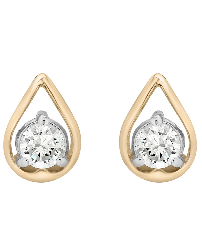 Macy's Diamond Drop Stud Earrings (1/4 ct. t.w.) in 14K Yellow Gold