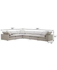 Furniture Fog 6-Pc. Fabric L-Sectional Sofa Set