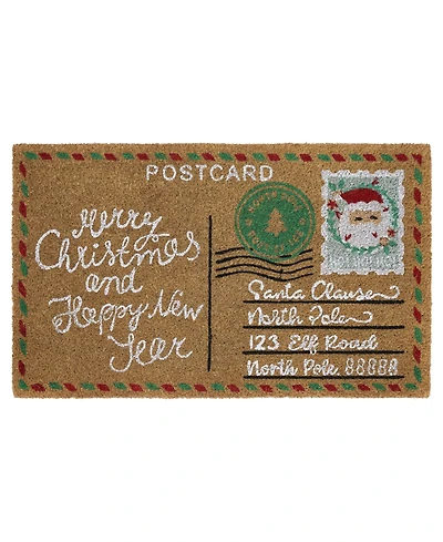 Vcny Home Holiday Postcard Outdoor Coir Doormat, 18" x 30"
