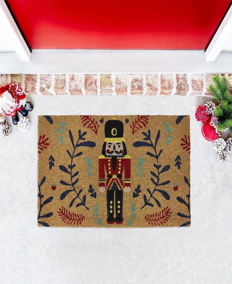 Vcny Home Nutcracker Holiday Outdoor Coir Doormat, 18" x 30"