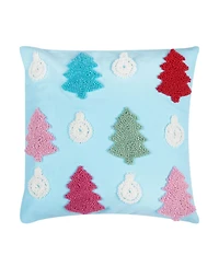 Trees Hooked Throw Pillow, 18" x 18"