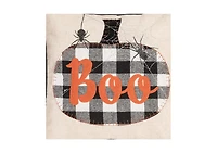 Franklin Black Boo Chain Stitch Halloween Throw Pillow, 18" x 18"