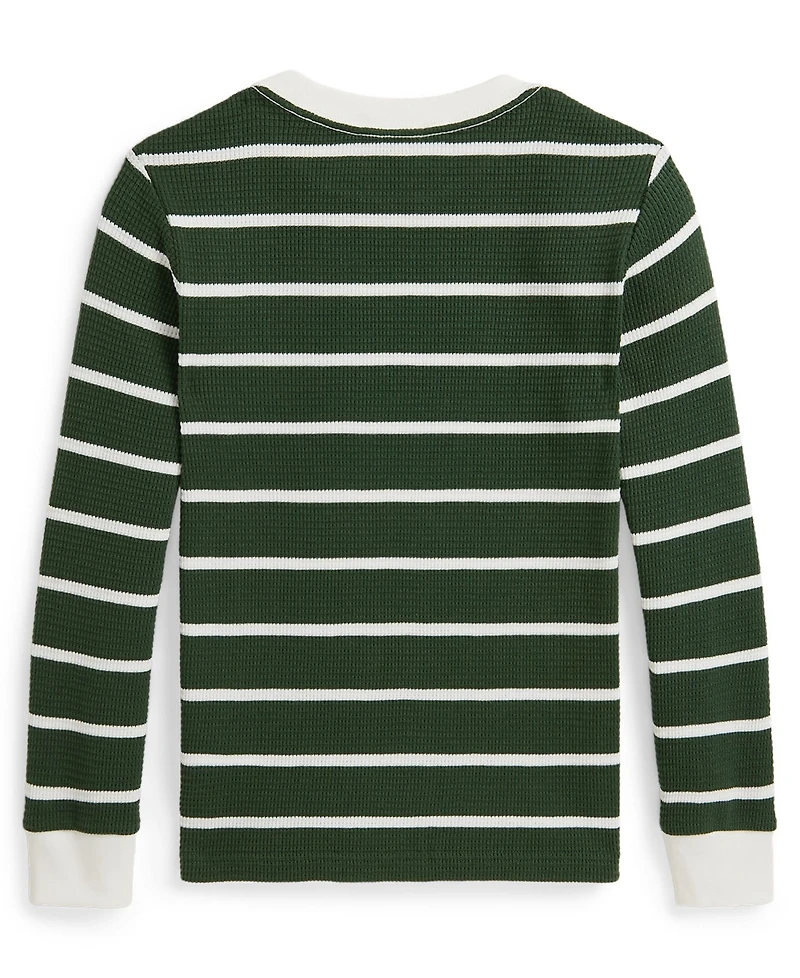 Polo Ralph Lauren Toddler and Little Boys Striped Waffle Cotton Long-Sleeve Tee