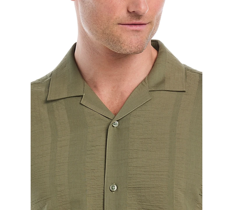 Cubavera Men's Big & Tall Seersucker Stripe Short Sleeves Shirt