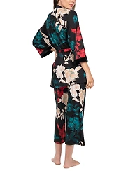 Linea Donatella Women's 3-Piece Sharifa Floral Top, Pants and Robe Pajama Set
