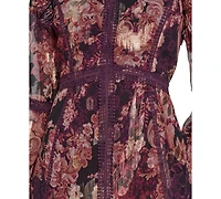 Eliza J Women's Crewneck Long Sleeve Tiered Dress
