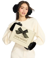 Steve Madden Women's 2-Piece Snake Band Earmuff and Gloves Gift Set