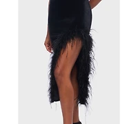 Alex & Sophia Junior's Strapless Midi Feather Dress