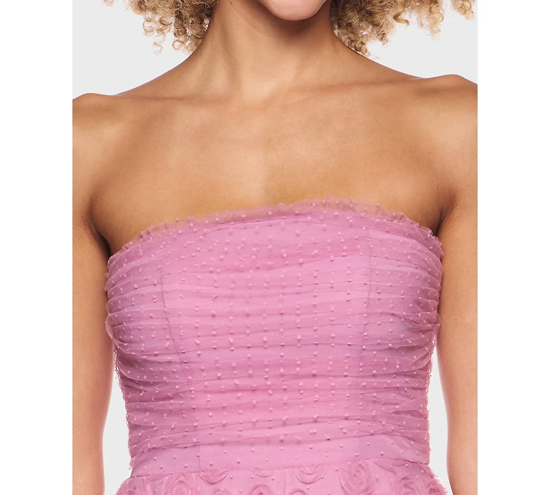 Alex & Sophia Junior's Pleated Bodice Strapless Party Dress
