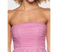 Alex & Sophia Junior's Pleated Bodice Strapless Party Dress