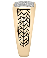 Macy's Men's Diamond Ring (1/4 ct. t.w.) in 14K Gold Plated Over Sterling Silver