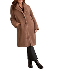 Tribal Plus Teddy Faux Fur Button-Front Coat