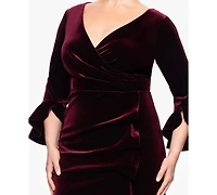 Betsy & Adam Plus Sheath Long Sleeves Dress