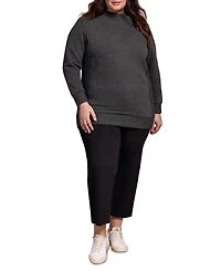 Tribal Plus Long-Sleeve Knit Tunic Sweater