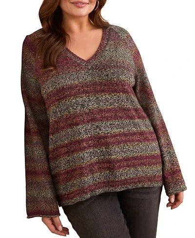 Tribal Plus Combed Cotton V-Neck Sweater