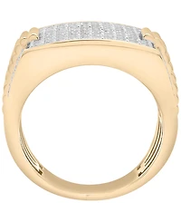 Macy's Men's Diamond (1 ct. t.w.) Multi-Row Ring in 10K Yellow Gold