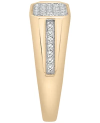 Macy's Men's Diamond (1/2 ct. t.w.) Ring in 14K Gold-Plated Sterling Silver