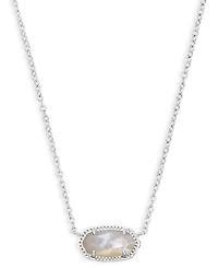 Kendra Scott 2-Piece Imitation Pearl Elisa Pendant Necklace and Mikki Huggie Earrings in Silver-Tone Rhodium Over Brass Set