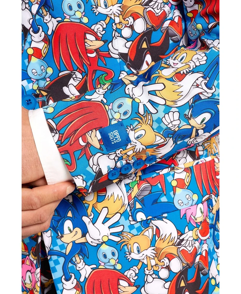 OppoSuits Men's Suit - Theme Party Sonic the Hedgehog Multicolor