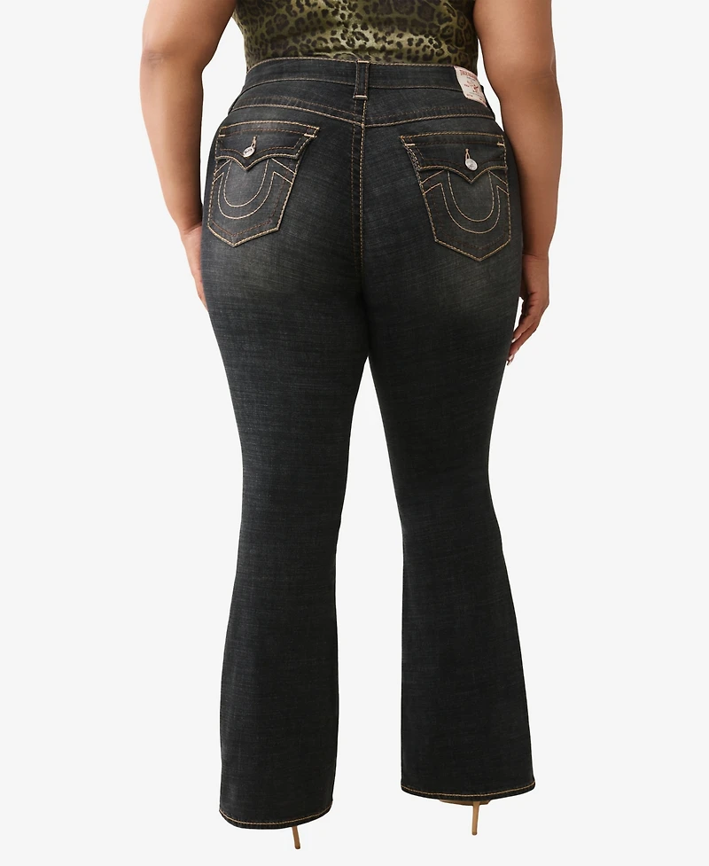 True Religion Women's Plus Becca Bootcut Big T Jean
