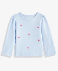 First Impressions Baby Girls Long-Sleeve Embroidered Flowers T-Shirt, Macy's Exclusive